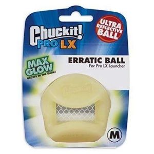 Chuckit! Pro LX Erratic Ball Dog Toy - Glows in the Dark - Medium - New with Tag